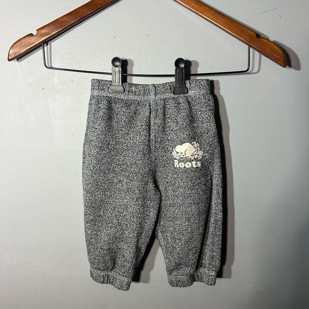 Baby Roots Gray Kids Sweatpants Cabin Salt And Pepper Marled Gray M Medium 6-12m